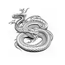 snake with dragon tattoo design idea