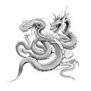 snake with dragon tattoo design idea
