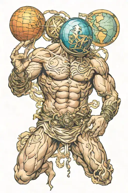 Titan atlas holding the world tattoo design idea