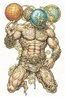 Titan atlas holding the world tattoo design idea