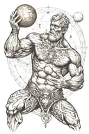 Titan atlas holding the world tattoo design idea
