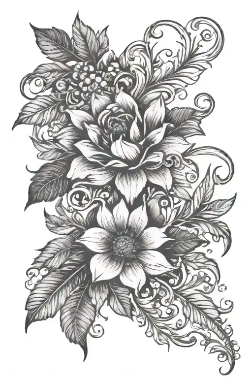 endurance floral patterns tattoo design idea