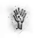 magic hand tattoo design idea