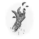 magic hand tattoo design idea