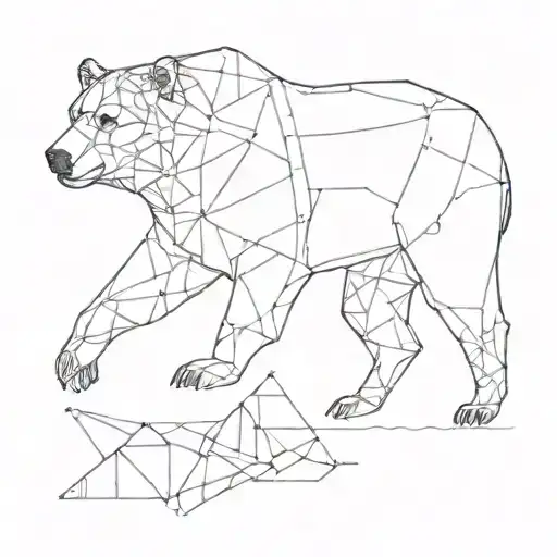 A unique tattoo design of a bear and bull made up of stock market charts and graphs tattoo design idea