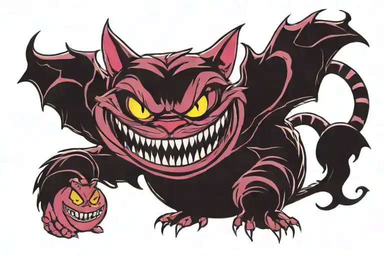 cheshire cat oogie boogie tattoo design idea
