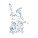 statue of neptune tattoo design idea