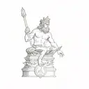 statue of neptune tattoo design idea