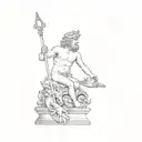 statue of neptune tattoo design idea