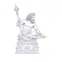statue of neptune tattoo design idea