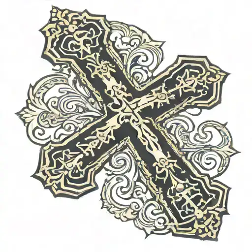 orthodox cross jesus tattoo design idea