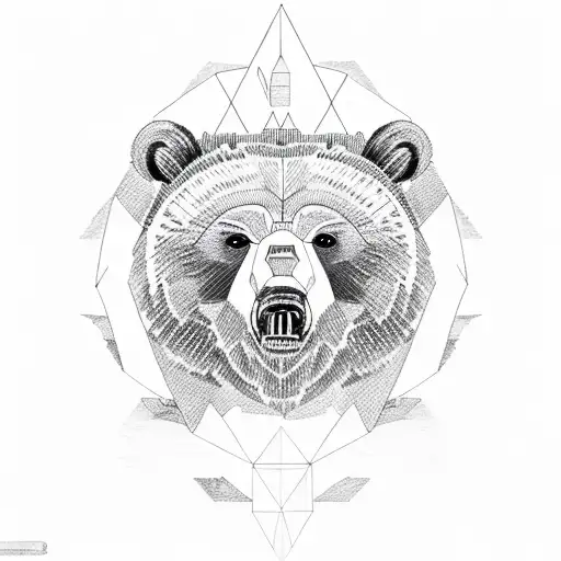 grizzly bear enneagram tattoo design idea