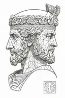 Roman emperor bareheaded like Roman bust sculpture no beard  tattoo design idea