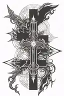 cross ,3 nails tattoo design idea