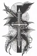 cross ,3 nails tattoo design idea