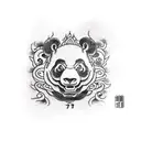 half panda half dragon  tattoo design idea
