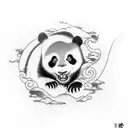 half panda half dragon  tattoo design idea