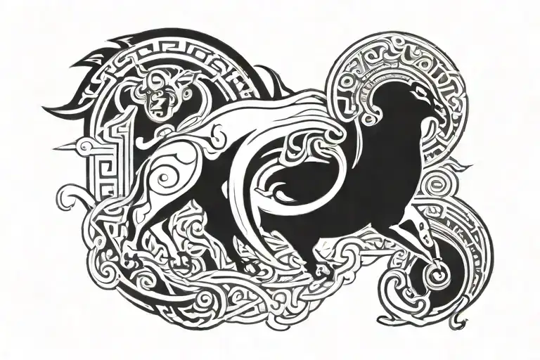 greek god pantheon art tattoo design idea