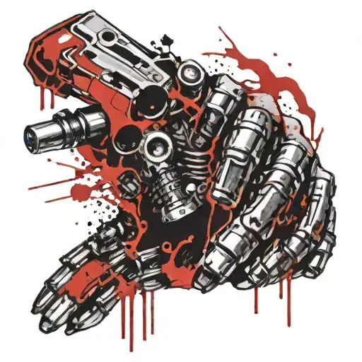 terminator hand tattoo design idea