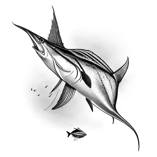 marlin, permit fish, bonefish, sailfish, roosterfish tattoo design idea