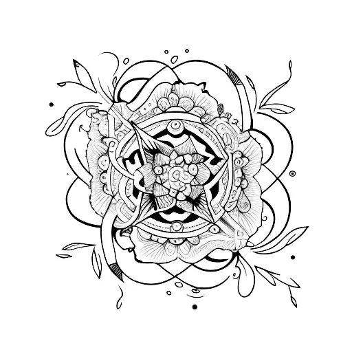 lua e mar  tattoo design idea