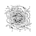 lua e mar  tattoo design idea