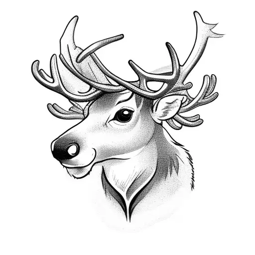 reindeer with beer tattoo design idea