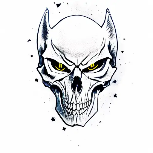 Lone wolf with skull tattoo design idea