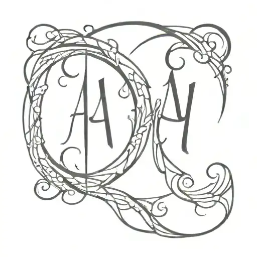 ambigram Ashley justin tattoo design idea