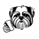 shih tzu and coffee tattoo design idea