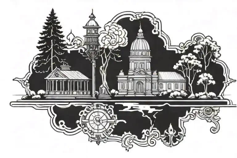 Indiana outline forming tattoo design idea