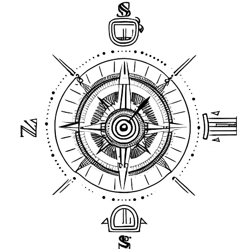 pocket compass  tattoo design idea
