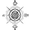 pocket compass  tattoo design idea