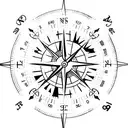 pocket compass  tattoo design idea
