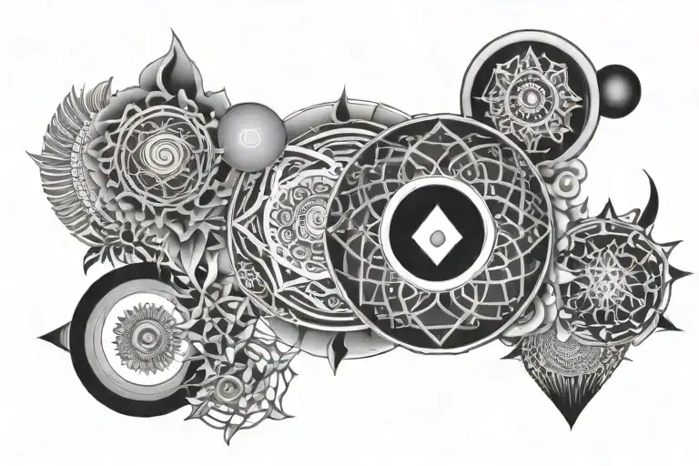 chakras / energy centers tattoo design idea