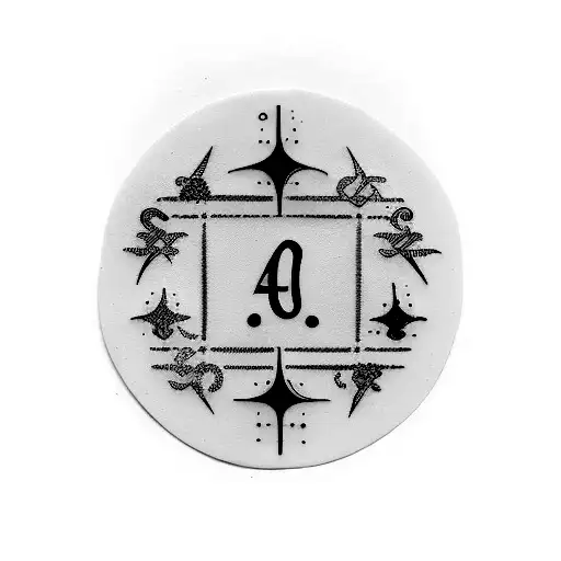 name in ogham with 4 elements tattoo design idea