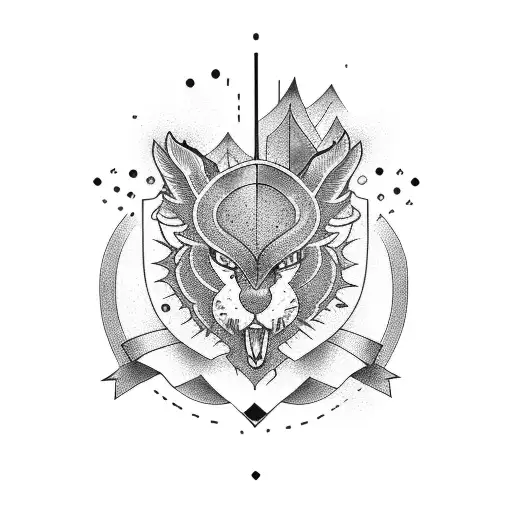 wine and rainbow tattoo design idea