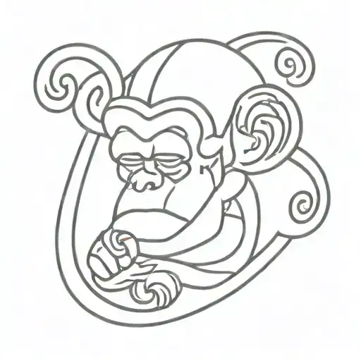 ghetto monkey drugs used tattoo design idea