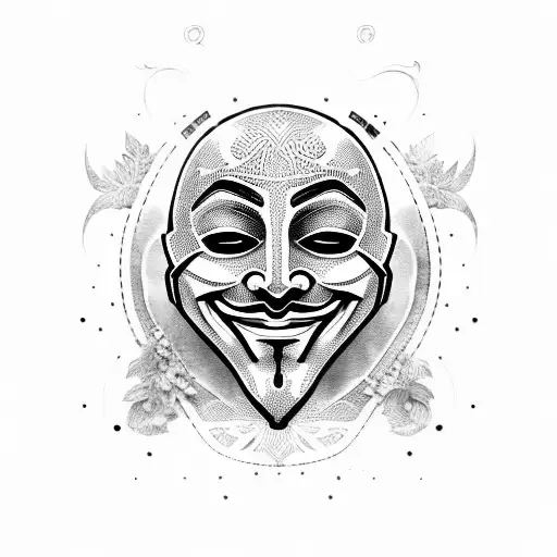 anonymous face mask tattoo design idea