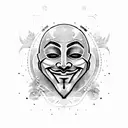 anonymous face mask tattoo design idea
