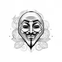 anonymous face mask tattoo design idea