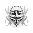 anonymous face mask tattoo design idea