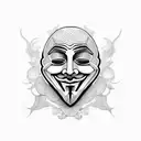anonymous face mask tattoo design idea