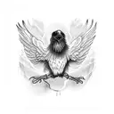 crow escaping danger tattoo design idea
