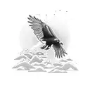 crow escaping danger tattoo design idea