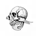 Raven with a skull and an anatomically correct heart tattoo design idea