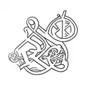 Small heart with initials K and A and I tattoo design idea