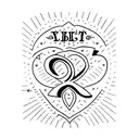Small heart with initials K and A and I tattoo design idea