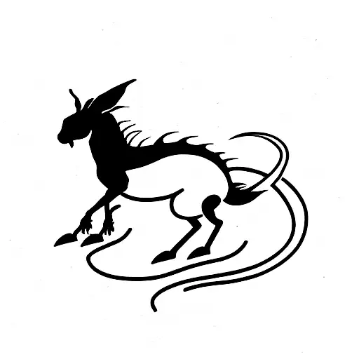 dragon, hare and horse tattoo design idea