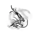 dragon, hare and horse separate from each other tattoo design idea